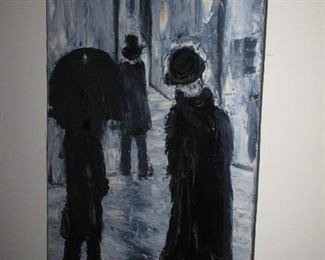 "Les 3 Personnes" by Danielle Loufrani (French Contemporary) Grisaille Print