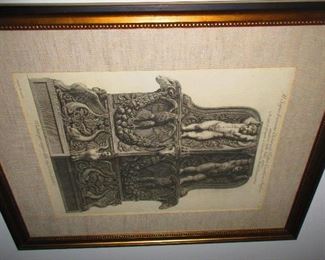 Framed Piranesi Engraving " Veduta per Angolo della Stresso Candelabra"