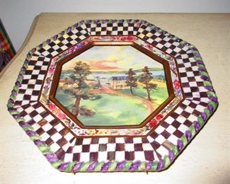 McKenzie Childs Decorative Painted Plate