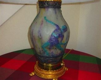 French Art Deco Pate de Verre Art Glass Vase by G. Argy Rousseau, circa 1823