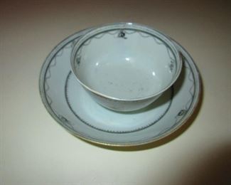 Antique 18th Century Chinese Export Armorial Cup and Saucer