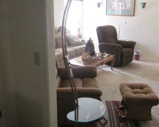 Torchere Floor Lamp with Glass Table