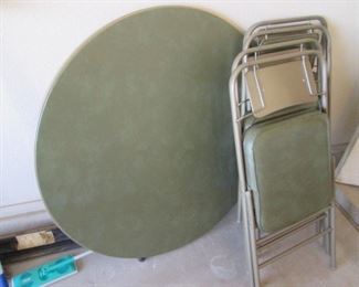 Vintage Bridge Table/4-Matching Chairs