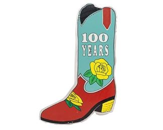 Yellow Rose of Texas Cowboy Boot Sign
