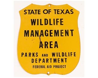 State of Texas Wildlife Management sign