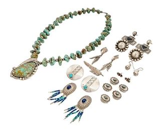 Collection of Native American Sterling Silver Jewelry
