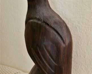 Quail ironwood sculpture
