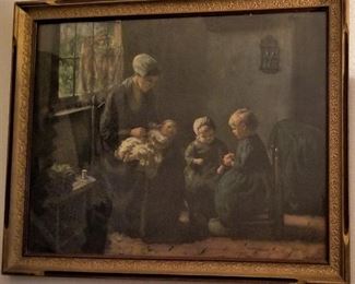 Bernard Pothast Art. 
1882 - 1966
Bernard Pothast was born on 30th November, 1882 in Hal, Belgium. He studied painting at the Rijksakademie in Amsterdam between 1904 and 1907 and there he was particularly influenced by the artist A. Allebe, who was a professor at the school. Pothast was very much a follower of the Hague School who were the Dutch equivalent of the French Impressionists. He specialised in painting interior scenes with children, often depicting toys and other objects which are of both historical and artistic interest.
It has been suggested that his models were his wife and children and it is tempting to accept this as true when a likeness of models can be detected throughout his works. The artist's use of light was very special. His figures are often bathed in a warm glowing light which usually emanates from a window and gives and added intimacy to the scene. Pothast died in Laren on 1st February 1966. His paintings continue to be very popular and can be found in private 