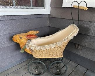 Vintage Rabbit Baby Doll Carriage
