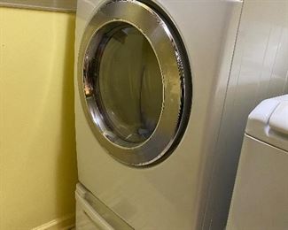 LG Electric Ultra Capacity Dryer Model DLE5977W w/ Pedestal