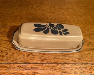 Vintage Pfaltzgraff Folk Art Butter Dish