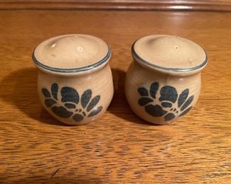 Vintage Pfaltzgraff Folk Art Salt and Pepper Shakers