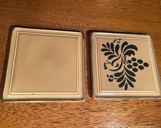 Vintage Pfaltzgraff Folk Art Trivet Hot Plates