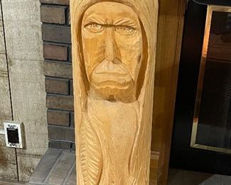 Chainsaw Carved Indian/Signed by Artist