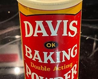Vintage Davis Baking Powder Tin