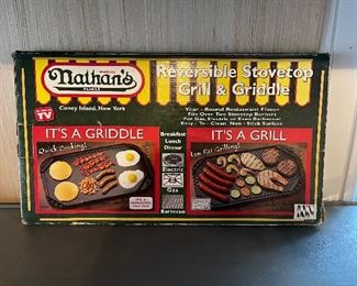 Nathan’s Reversible Stovetop Grill & Griddle NIP