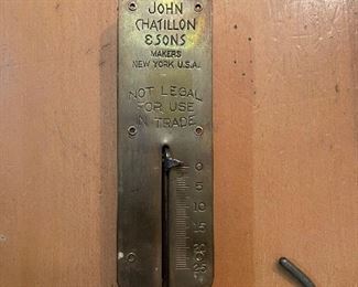 Antique Brass Chatillon & Sons 25 lb Hanging Scale