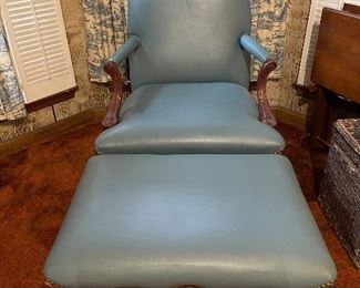 Vintage Vinyl Chair w/ Ottoman