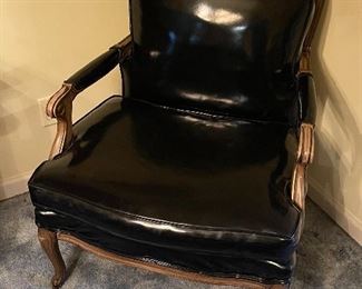 STUNNING Vintage Louis XV Armchair (Patent Leather)