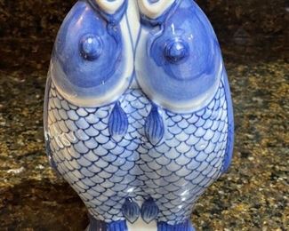 Vintage Chinese Koi Fish Vase