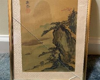 Vintage Japanese Art (needs to be reframed)