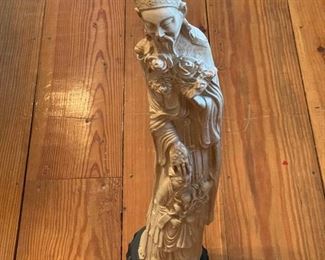 Vintage Alabaster Resin Asian Statue