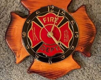 Fire Department Battery Wall Clock