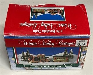 Winter Village Cottages 2 pc Porcelain Train
