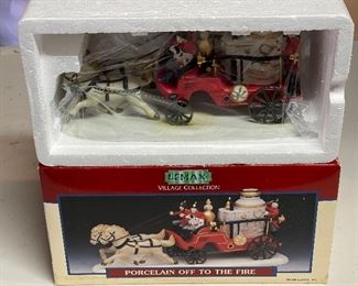 Vintage Lemax Village Collection Porcelain Off to the Fire