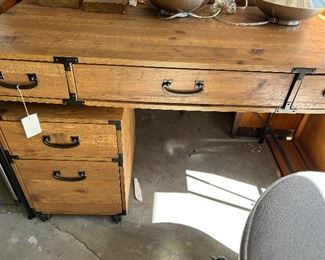 Kathy Ireland Industrial Style Desk with Mobile File Cabinet