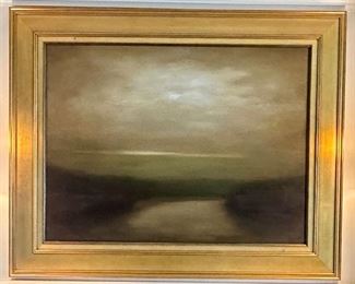 "Misty Sunset" Oil on Canvas, Signed