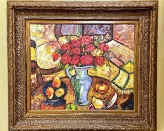 "Still Life" Oil on Canvas, Signed