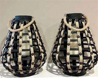 (2) Lanterns with Nailhead Trim