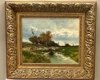 Landscape Scene Oil on Canvas, Signed Jasper