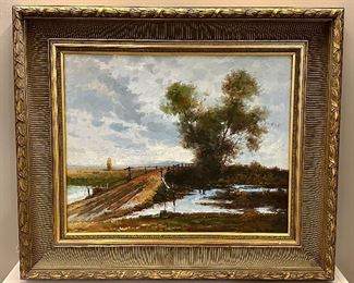 "Bridge" Oil on Canvas, Signed Jasper