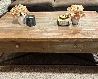 Rustic 4-Drawer Coffee Table