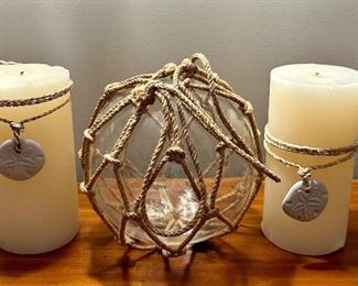 Glass Float and Candles