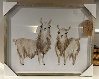 Framed Print, 2 Llamas, Antique Curiosities