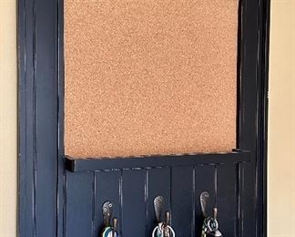 Cork Board with Key Hooks