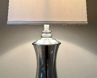 (2) Brushed Chrome Table Lamps