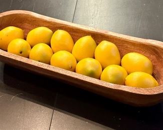 Faux Lemons in Dough Bowl