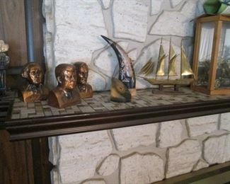 Presidential Bust Sculptures, Brass Sailing Boat