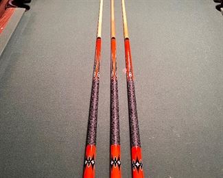 Mike Massey Cues w/zipped carriers