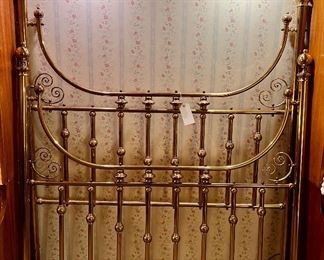 Beautiful Antique Brass Headboard & Footboard…comes with modern frame/not shown