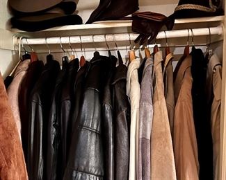 Very Good Men’s Leather Jackets + long Overcoat Plus /Size Large