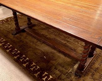 Trestle Table 20” wide…Hinged Top Opens to 40” wide for Dining…6’ long…feels substantial Nice condition 