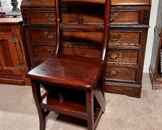 Sweet ! Library Chair…Opens to ladder Chair… don’t see these often