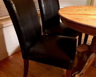 (4) Leather Dining Chairs newer/black