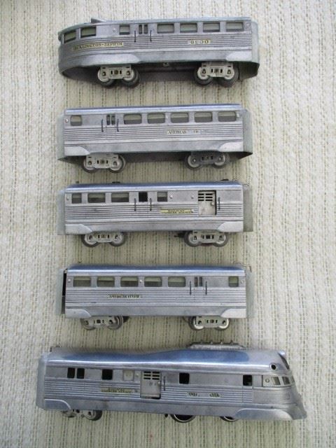 Pre-War 1934-1935 American Flyer #9900 Zephyr Toy Train - O Gauge . (Alum. 5 Car)