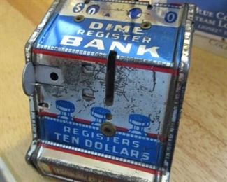 Tin Register Dime Bank